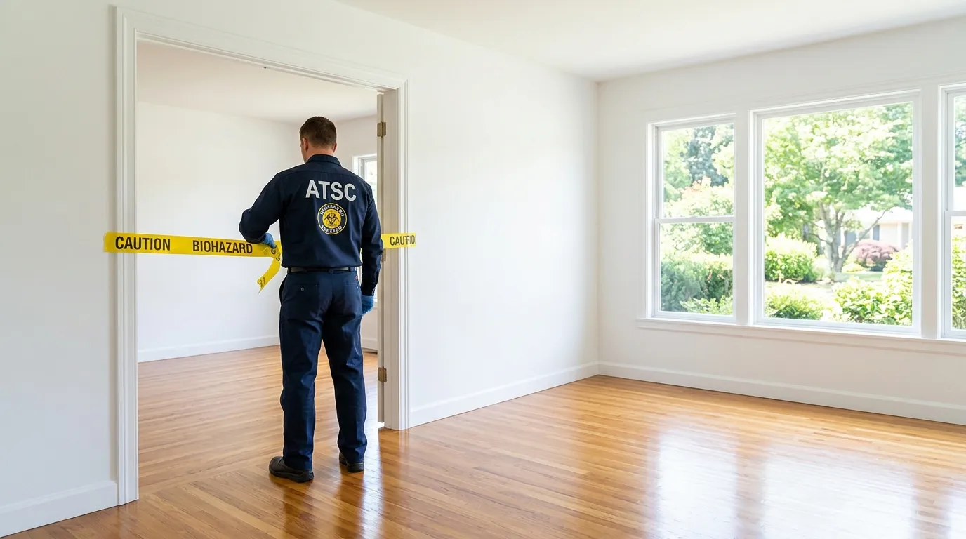 Certified biohazard cleanup crew performing Decomposition Cleanup in American Fork
